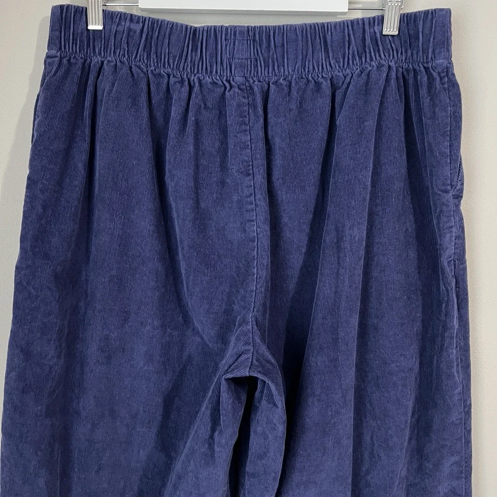 Pact Women's XL Modern Corduroy Wide Leg Pants Ink Blue Organic Cotton High Rise